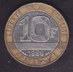 Fransa 10 Frank 1989