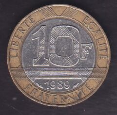 Fransa 10 Frank 1989