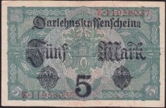 Almanya 5 Mark 1917 Çok Temiz+ 8 rakamlı ( R54b ) Z Serisi