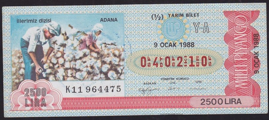 1988 9 Ocak Yarım Bilet - Y-A Serisi