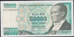 7.Emisyon 1.Tertip 50000 Lira A27 093827 Çilaltı