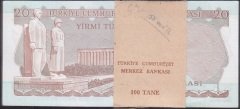 6.EMİSYON 2.TERTİP 20 LİRA E HARFİ (100 ADET) ÇİL TAM SIRALI