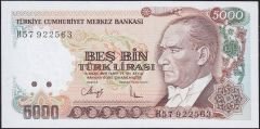 7.Emisyon 4.Tertip 5000 Lira H57 922563 Çil