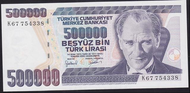 7.EMİSYON 4.TERTİP 500000 LİRA K67 754338 ÇİLALTI ÇİL