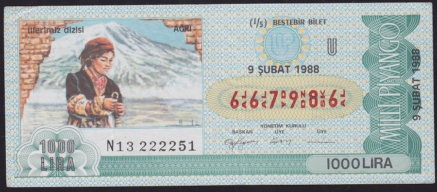 1988 9 Şubat Beşte Bir Bilet - U Serisi