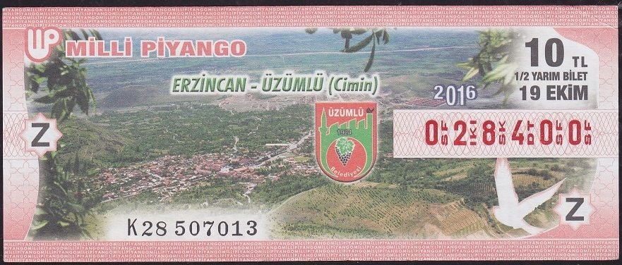 2016 19 Ekim Yarım Bilet - Z Serisi
