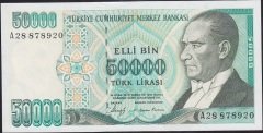 7.Emisyon 1.Tertip 50000 Lira A28 878920 Çilaltı