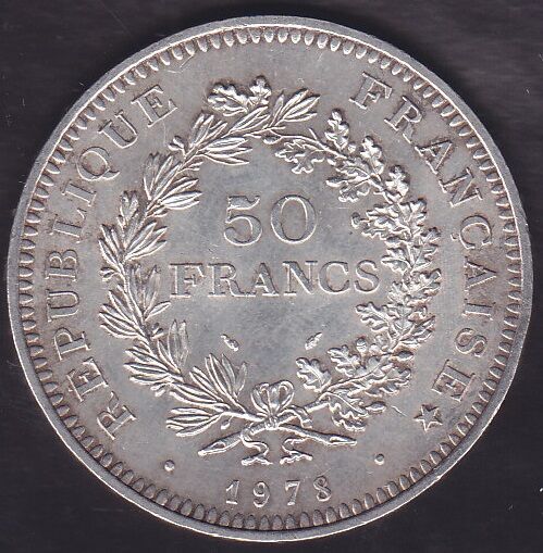 Fransa 50 Frank 1978 Gümüş ( 30 Gram )