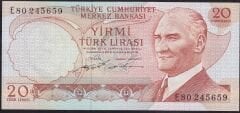 6.Emisyon 2.Tertip 20 Lira E80 245659 Çilaltı Çil