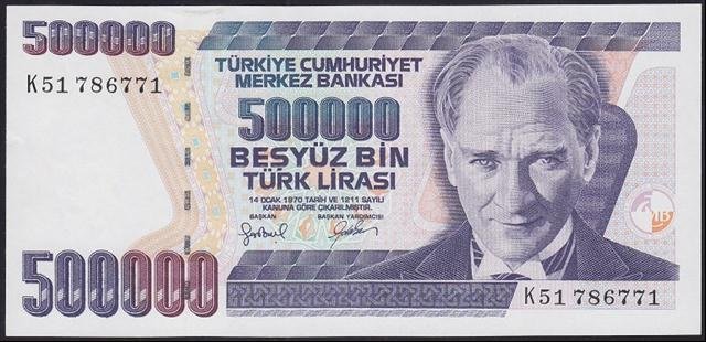 7.EMİSYON 4.TERTİP 500000 LİRA K51 786771 ÇİL