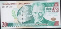 7.Emisyon 20 000 000 Lira B39 781994 Çil