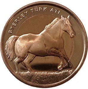 2014 TARİHLİ 1 LİRA BYERLEY TÜRK ATI BİMETAL HATIRA PARASI - ÇİL