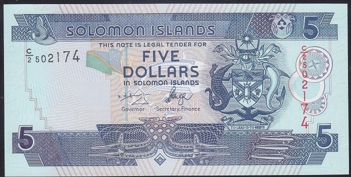 Solomon İsland 5 Dolar 2006 Çil Pick26