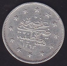 1293 / 29 ABDULHAMİT 2 KURUŞ GÜMÜŞ ÇOK TEMİZ