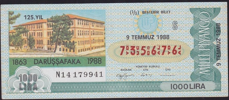 1988 9 Temmuz Beşte Bir Bilet - S Serisi