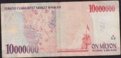 7.Emisyon 10 000 000 Lira B02 176890 Çok Temiz