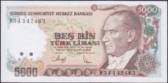 7.Emisyon 4.Tertip 5000 Lira H34 142463 Çil