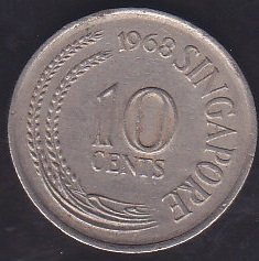 SİNGAPUR 10 CENT 1968