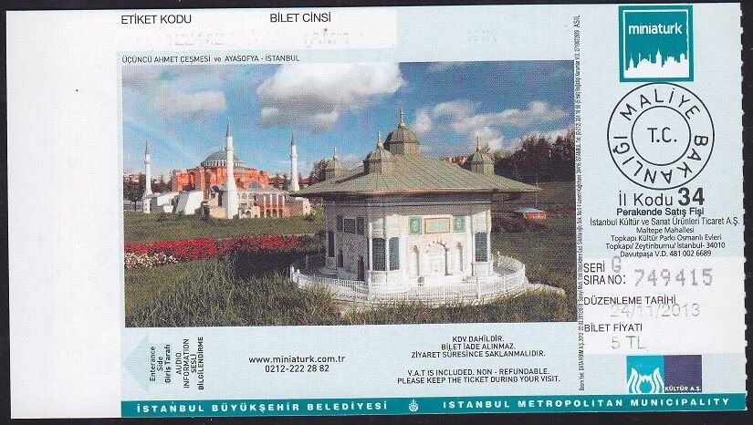 İstanbul Miniatürk Bileti 2013
