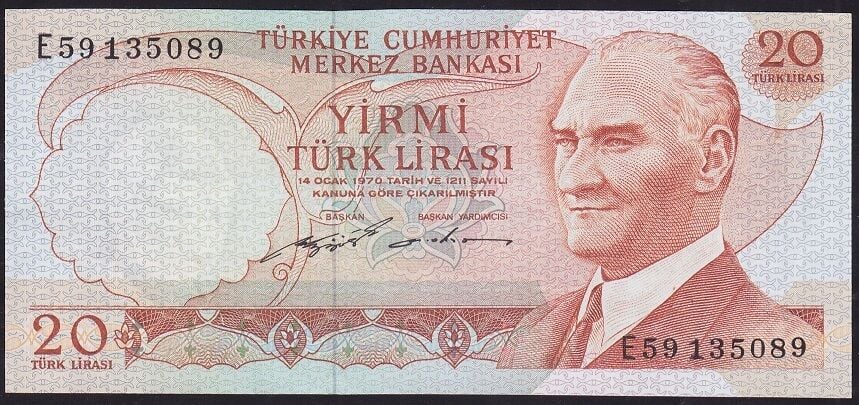 6.Emisyon 2.Tertip 20 Lira E59 135089 Çilaltı Çil
