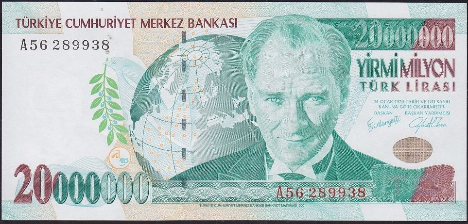 7.Emisyon 20 000 000 Lira A56 289938 Çilaltı Çil