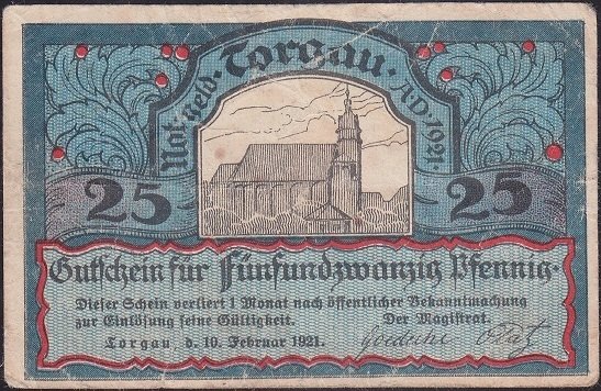Almanya 25 Pfennig Notgeld 1921 Çok Temiz +