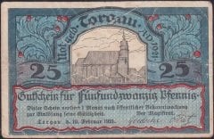 Almanya 25 Pfennig Notgeld 1921 Çok Temiz +