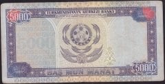 TÜRKMENİSTAN 5000 MANAT 1996 TEMİZ eski para alan yerler