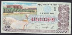 1984 9 KASIM ÇEYREK BİLET K SERİSİ