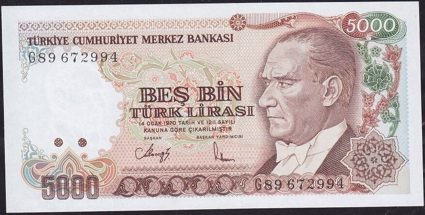 7.Emisyon 4.Tertip 5000 Lira G89 672994 Çilaltı Çil