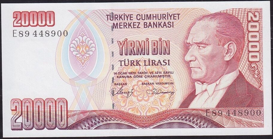 7.Emisyon 1.Tertip 20000 Lira E89 448900 Çil