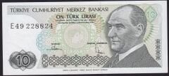 7.Emisyon 2.Tertip 10 Lira E49 228824 Çok Çok Temiz+