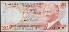 6.Emisyon 2.Tertip 20 Lira E54 082398 Çilaltı