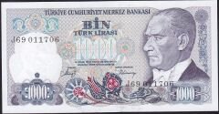 7.Emisyon 2.Tertip 1000 Lira J69 011706 Çil