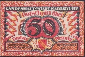 Almanya 50 Pfennig Notgeld 1920 Çil