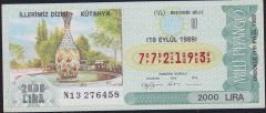 1989 19 Eylül Beşte Bir Bilet - U Serisi