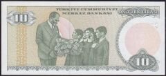 7.Emisyon 1.Tertip 10 Lira C71 311344 Çil  Uzun Kaş