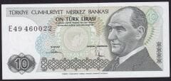 7.Emisyon 2.Tertip 10 Lira E49 460022 Ççt Çilaltı