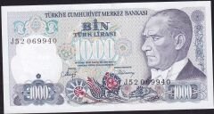 7.Emisyon 2.Tertip 1000 Lira J52 069940 Çil