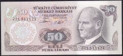 6.Emisyon 2.Tertip 50 Lira J21 517121 Çil
