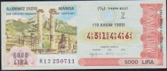 1989 19 Kasım Yarım Bilet - Z Serisi