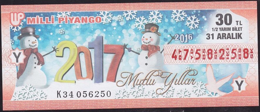 2016 31 Aralık Yarım Bilet - Y Serisi