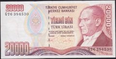 7.Emisyon 2.Tertip 20000 Lira G76 384530 Çok Temiz+