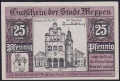 Almanya 25 Pfennig Notgeld 1921 Çilaltı Çil Filigranlı