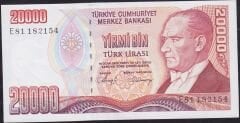 7.Emisyon 1.Tertip 20000 Lira E81 182154 Çilaltı Çil