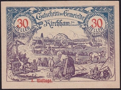 Avusturya 30 Heller Notgeld 1920 Çil