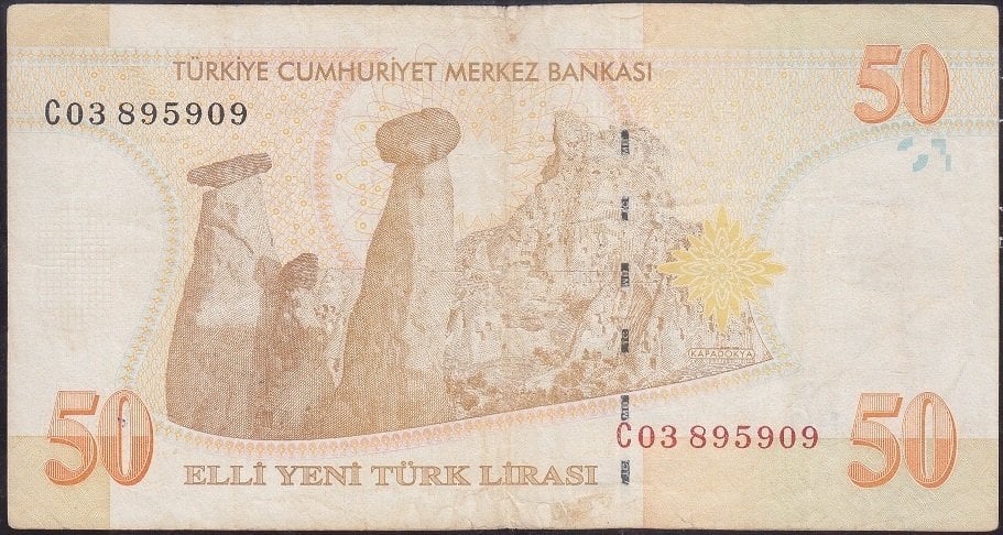 8.Emisyon 50 YTL C03 895909 Çok Temiz