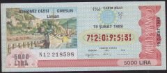 1989 19 Şubat Yarım Bilet - Y Serisi