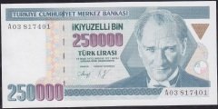 7.Emisyon 1.Tertip 250000 A03 8174xx Çilaltı Çil ( Bandrol baskı izi var)
