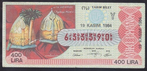 1984 19 KASIM YARIM BİLET Y SERİSİ - HALİYLE